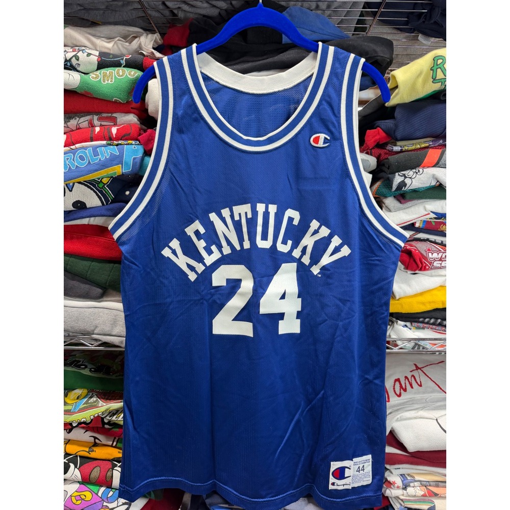 Vintage Jamal Mashburn Champion Kentucky Wildcats Jersey 24 sz 44 Basketball USA